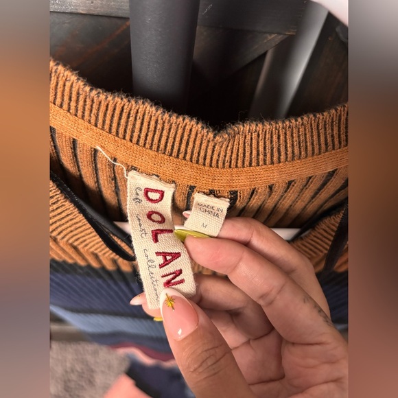 DOLAN Anthropologie $160 Sweater Dress Ribbed Striped Midi Bodycon Size M - Picture 4 of 4